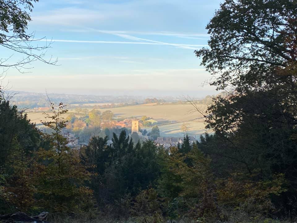 A new perspective over the Chiltern Hills and village of Aldbury